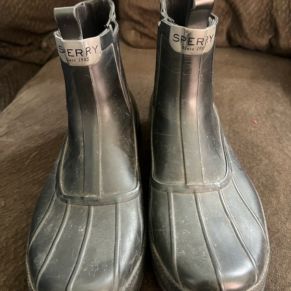 Used Sperry Dark Leather Boots - Picture 1 of 3